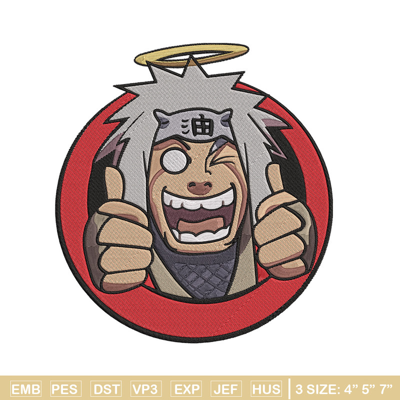 Jiraiya circle Embroidery Design, Naruto Embroidery, Embroidery File, Anime Embroidery, Anime shirt, Digital download.jpg