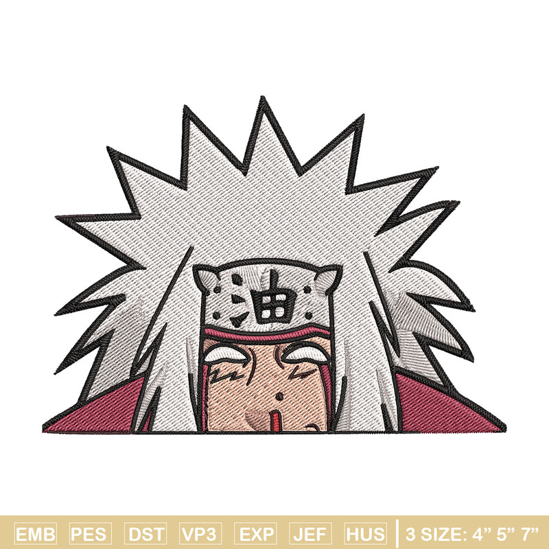 Jiraiya Peeker Embroidery Design, Naruto Embroidery, Embroidery File, Anime Embroidery, Anime shirt, Digital download.jpg