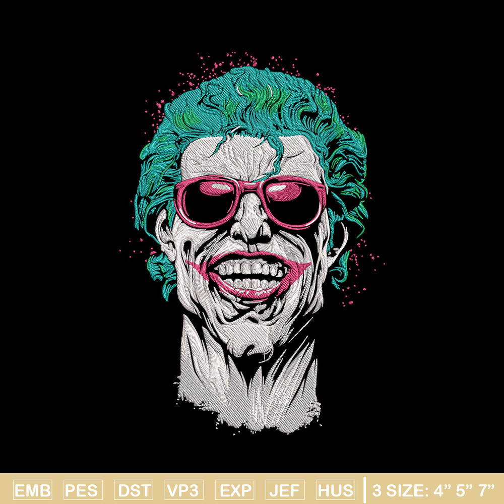 Jocker poster Embroidery Design, DC comics Embroidery, Embroidery File, Anime Embroidery, Anime shirt, Digital download.jpg