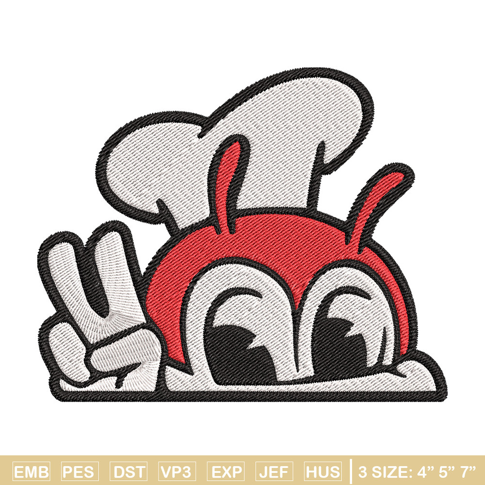 Jollibee Peek Embroidery Design, Logo Embroidery, Embroidery File, Anime Embroidery, Anime shirt, Digital download.jpg