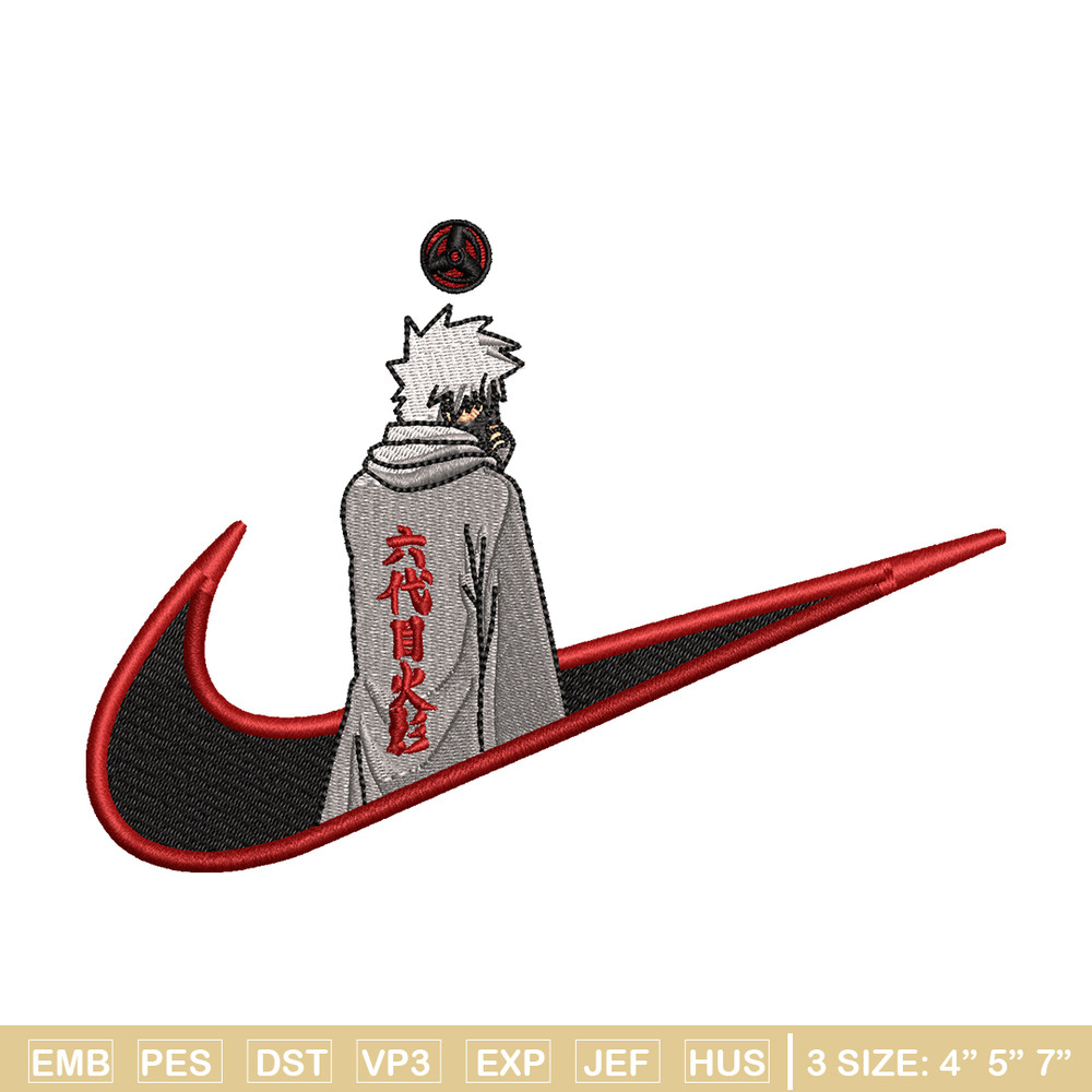 Kakashi Hatake 6 Nike embroidery design, Naruto embroidery, nike design, anime design, anime shirt, Digital download.jpg