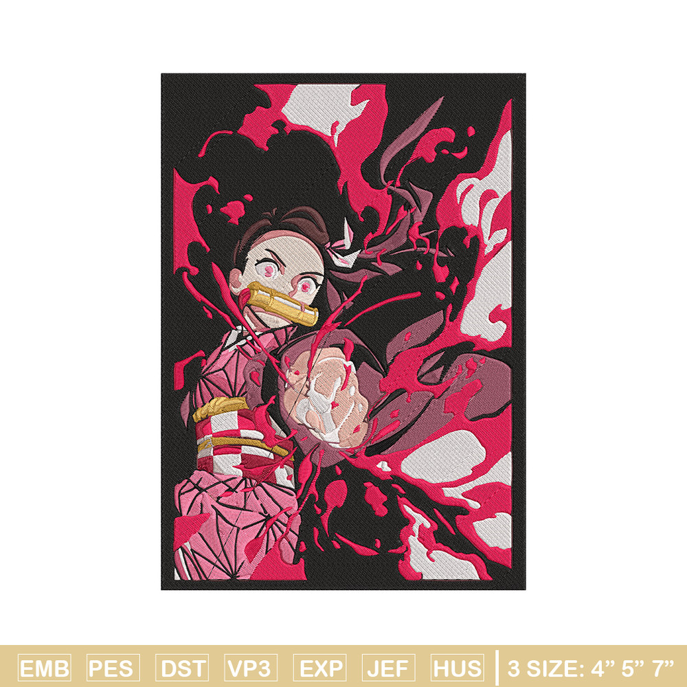 Kamado nezuko poster Embroidery Design, Demon slayer Embroidery, Embroidery File, Anime Embroidery, Digital download.jpg