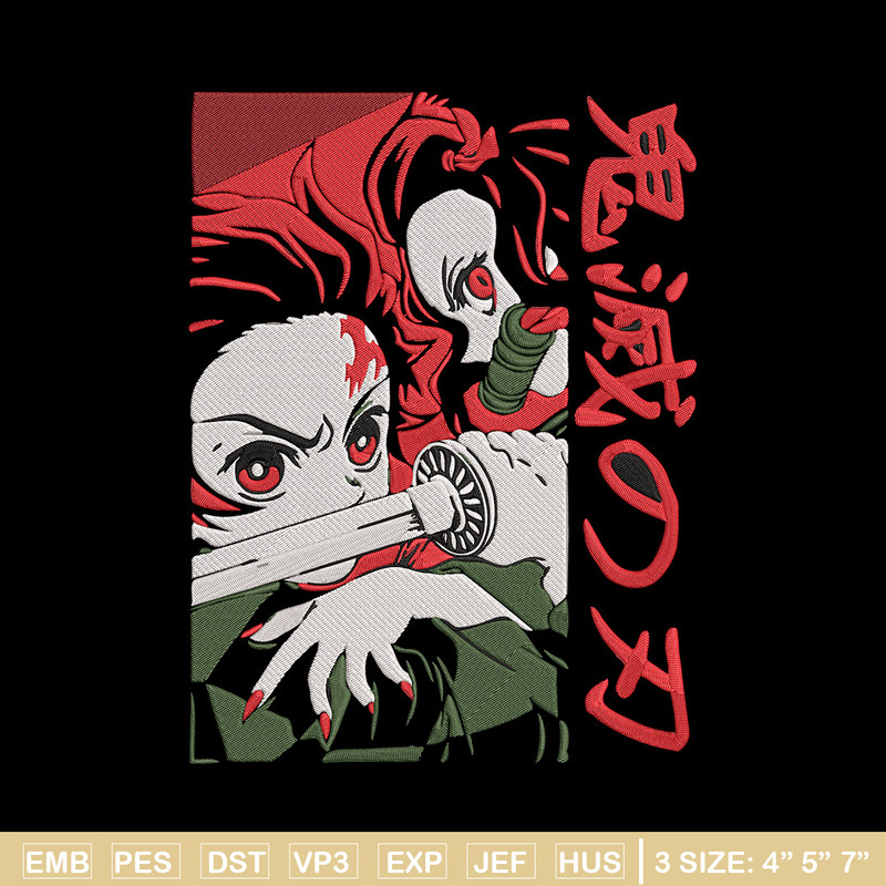 Kamado Tanjiro Embroidery Design, Demon slayer Embroidery, Embroidery File, Anime Embroidery, Digital download.jpg