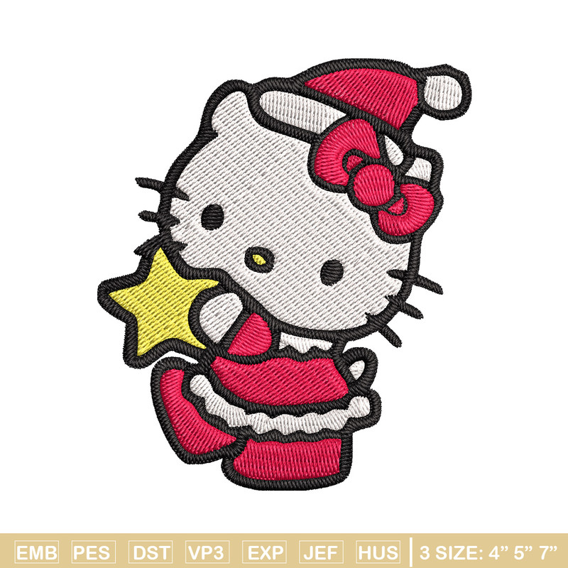 Kitty chrismas Embroidery Design, Kitty Embroidery, Embroidery File, Chrismas Embroidery,Anime shirt, Digital download..jpg