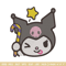 Kuromi face Embroidery Design, Hello kitty Embroidery, Embroidery File,Anime Embroidery, Anime shirt, Digital download.jpg