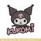 Kuromi logo Embroidery Design, Hello kitty Embroidery, Embroidery File, Anime Embroidery, Anime shirt, Digital download..jpg