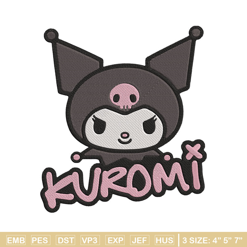 Kuromi logo Embroidery Design, Hello kitty Embroidery, Embroidery File, Anime Embroidery, Anime shirt, Digital download..jpg