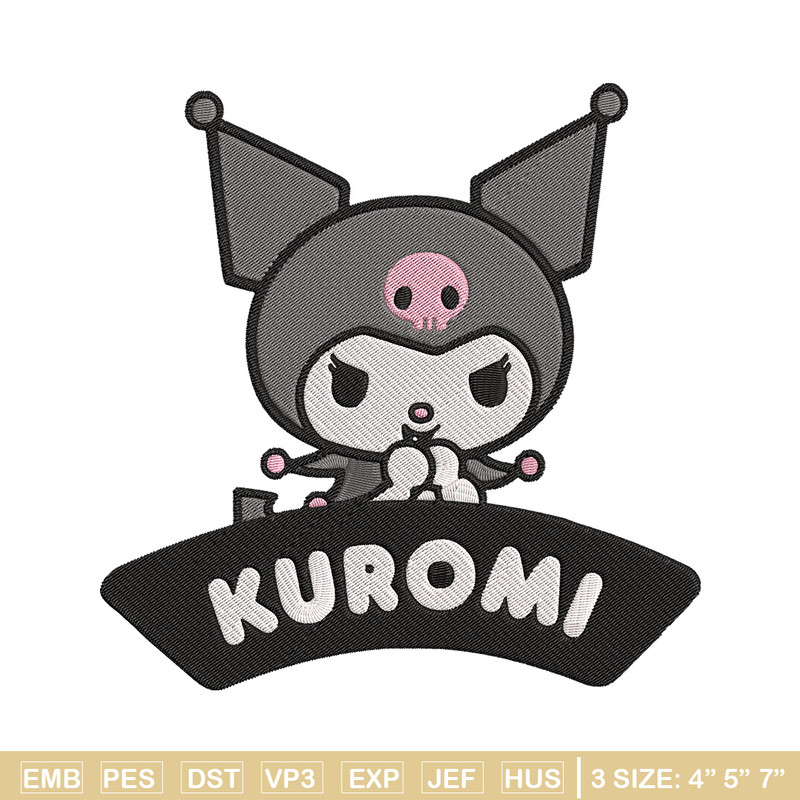 Kuromi logo Embroidery Design, Hello kitty Embroidery, Embroidery File, Anime Embroidery, Anime shirt, Digital download.jpg