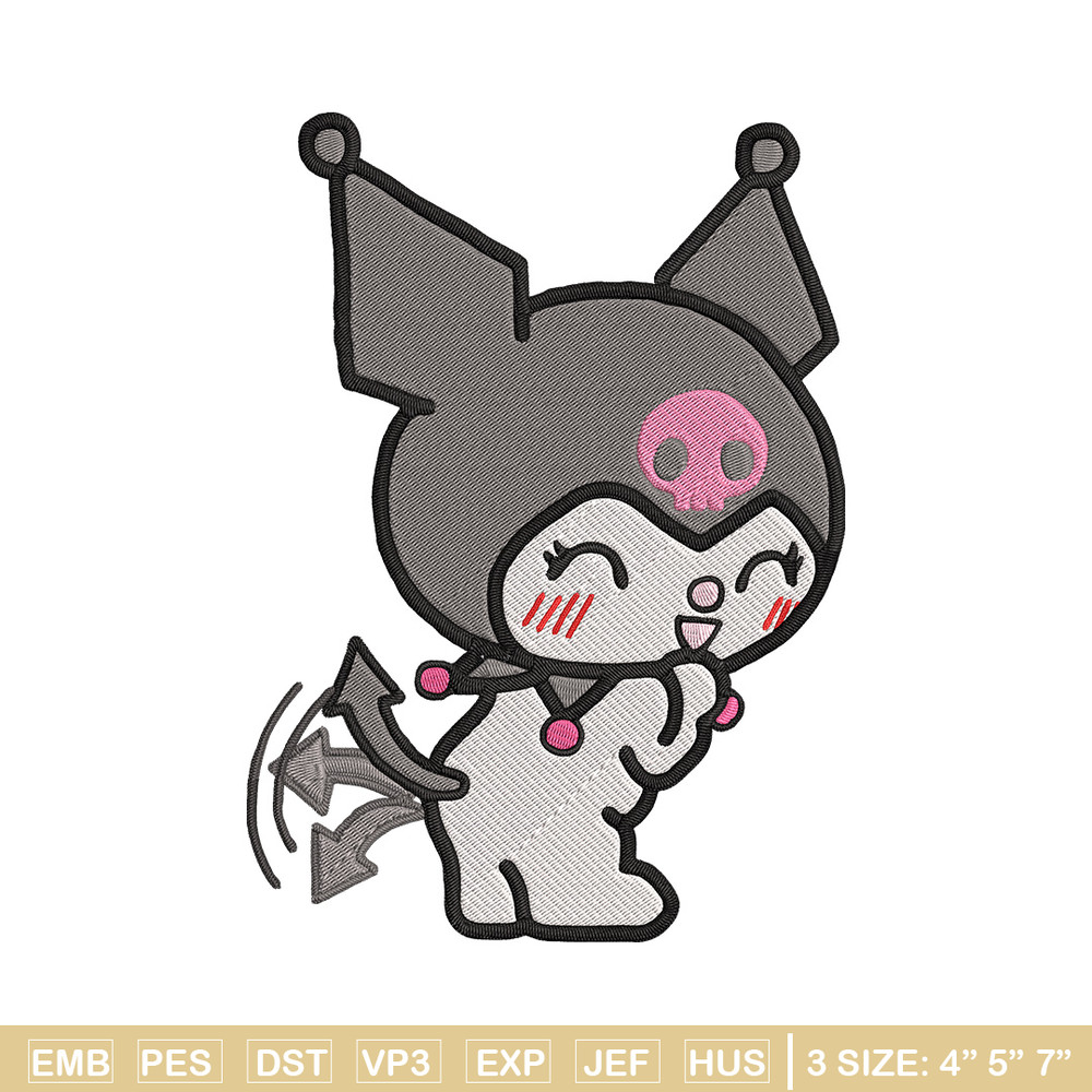 Kuromi sticker Embroidery Design, Hello kitty Embroidery, Embroidery File, Anime Embroidery,Anime shirt,Digital download.jpg
