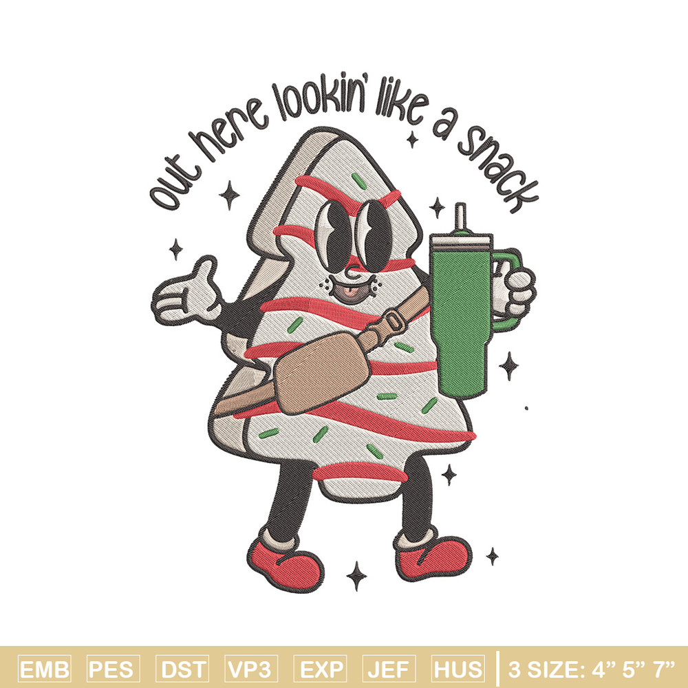 Look like a snack Embroidery Design, Tree chrismas Embroidery, Embroidery File, Chrismas Embroidery, Digital download.jpg