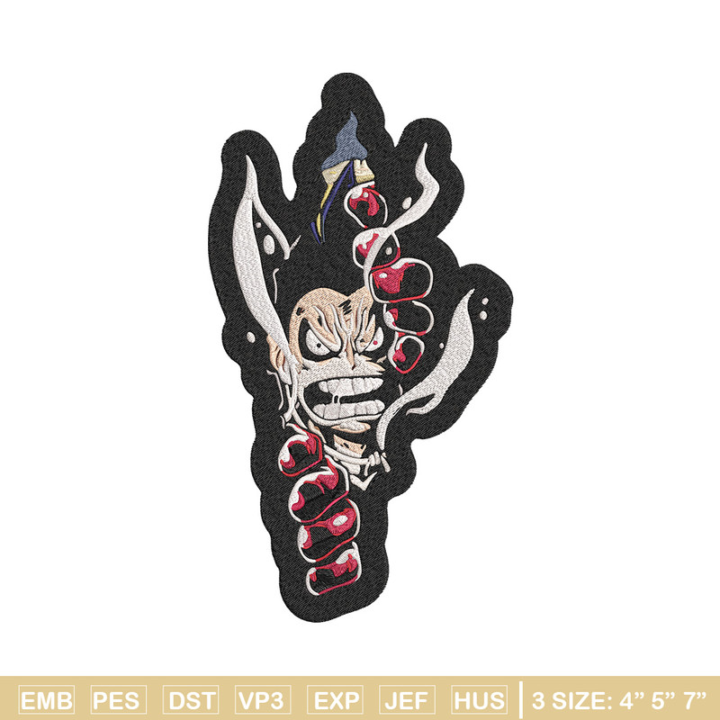 Luffy gear 4 Embroidery Design, One piece Embroidery, Embroidery File, Anime Embroidery, Anime shirt, Digital download.jpg