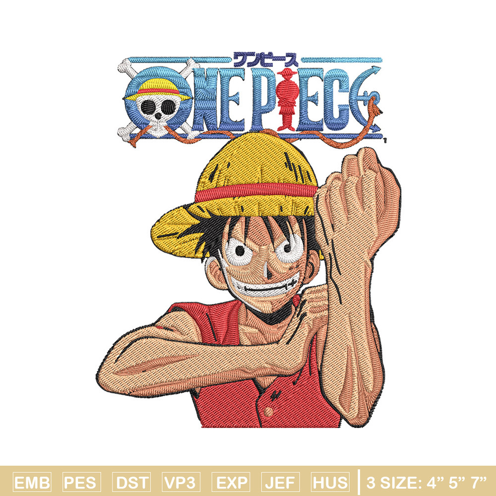 Luffy Poster Embroidery Design,One piece Embroidery, Embroidery File, Anime Embroidery, Anime shirt, Digital download.jpg