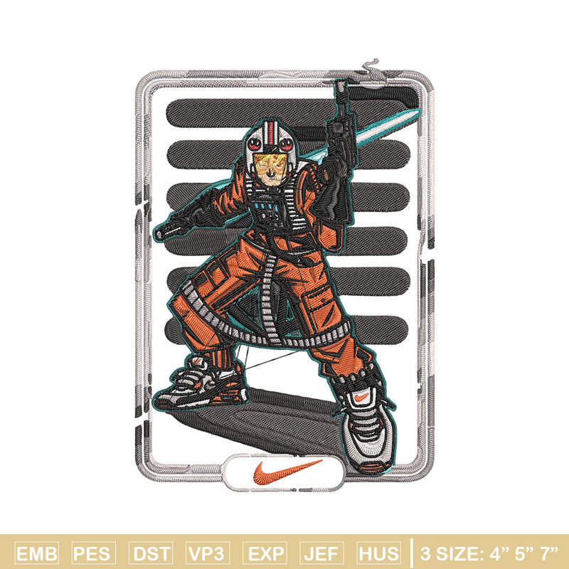 Luke Skywalker Embroidery Design, Star Wars Embroidery, Embroidery File, Nike Embroidery, Anime shirt, Digital download.jpg
