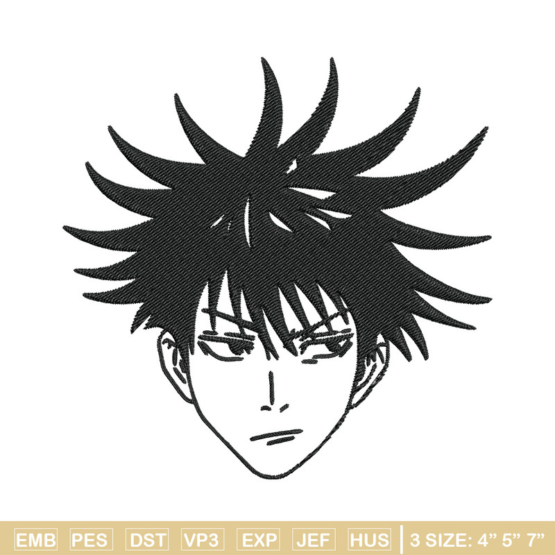 Megumi face Embroidery Design, Jujutsu Embroidery, Embroidery File, Anime Embroidery, Anime shirt, Digital download.jpg