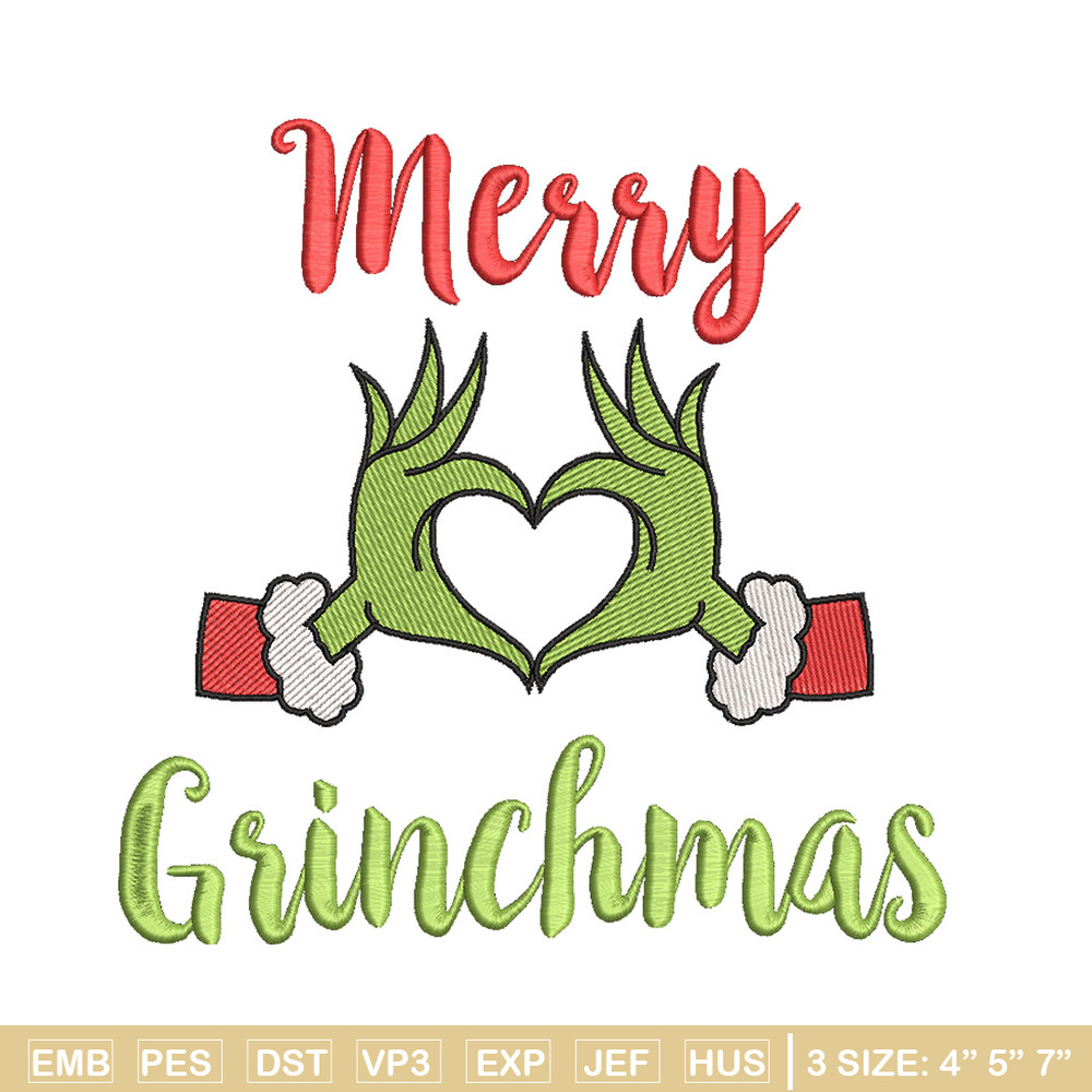 Merry grinchmas embroidery design,Grinch embroidery,Chrismas design, Embroidery shirt, Embroidery file, Digital download.jpg