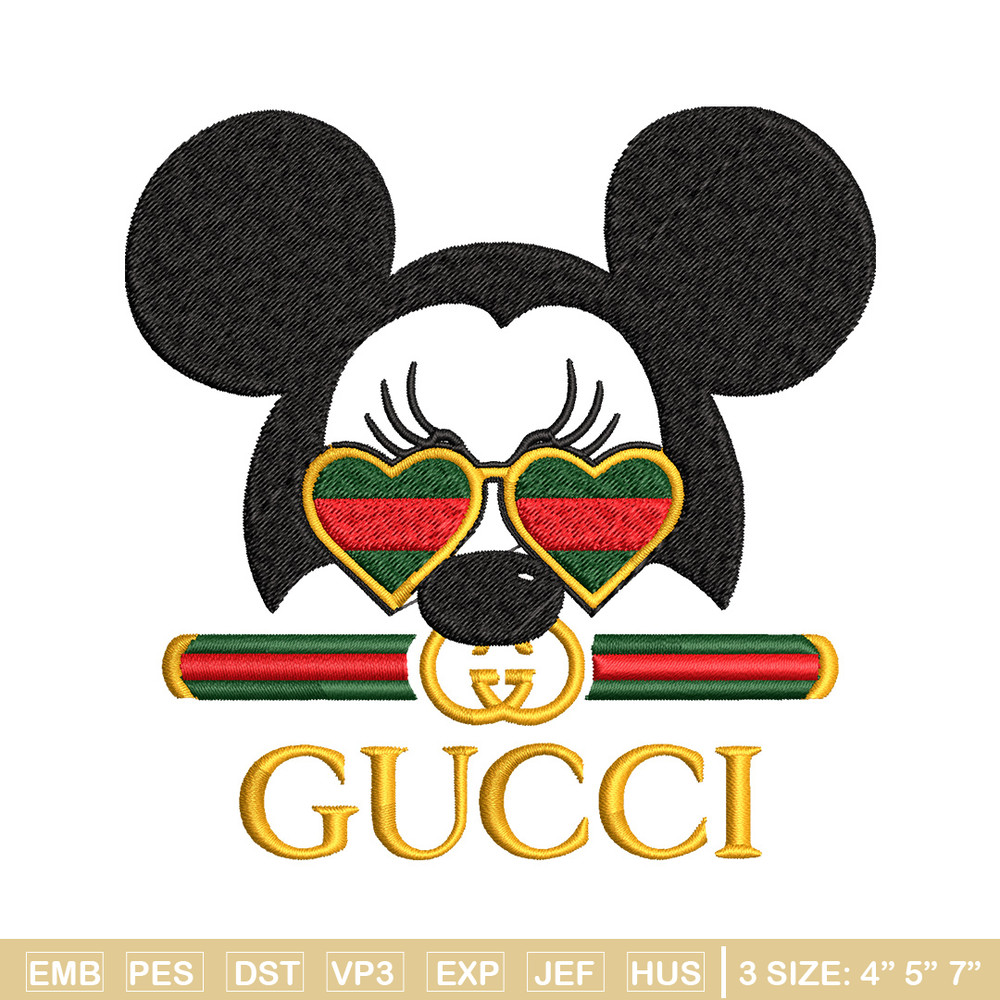 Mickey head gucci Embroidery Design, Gucci Embroidery, Brand Embroidery, Logo shirt, Embroidery File, Digital download.jpg