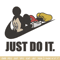 Mickey just do it Embroidery Design, Mickey Embroidery, Embroidery File, Nike Embroidery, Anime shirt, Digital download.jpg