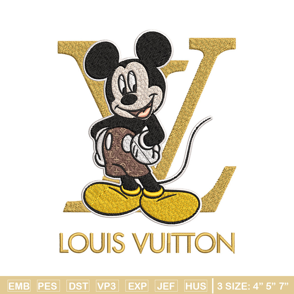 Mickey logo lv Embroidery Design, Lv Embroidery, Embroidery File, Brand Embroidery, Logo shirt, Digital download.jpg