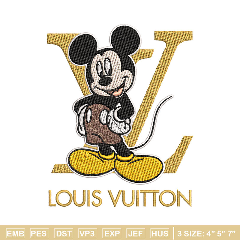 Mickey logo lv Embroidery Design, Lv Embroidery, Embroidery File, Brand Embroidery, Logo shirt, Digital download.jpg