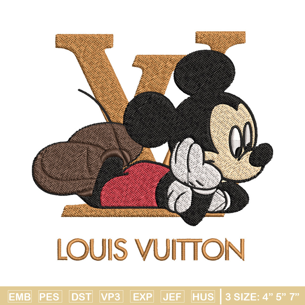 Mickey louis vuitton Embroidery Design, Lv Embroidery, Embroidery File, Brand Embroidery, Logo shirt, Digital download.jpg