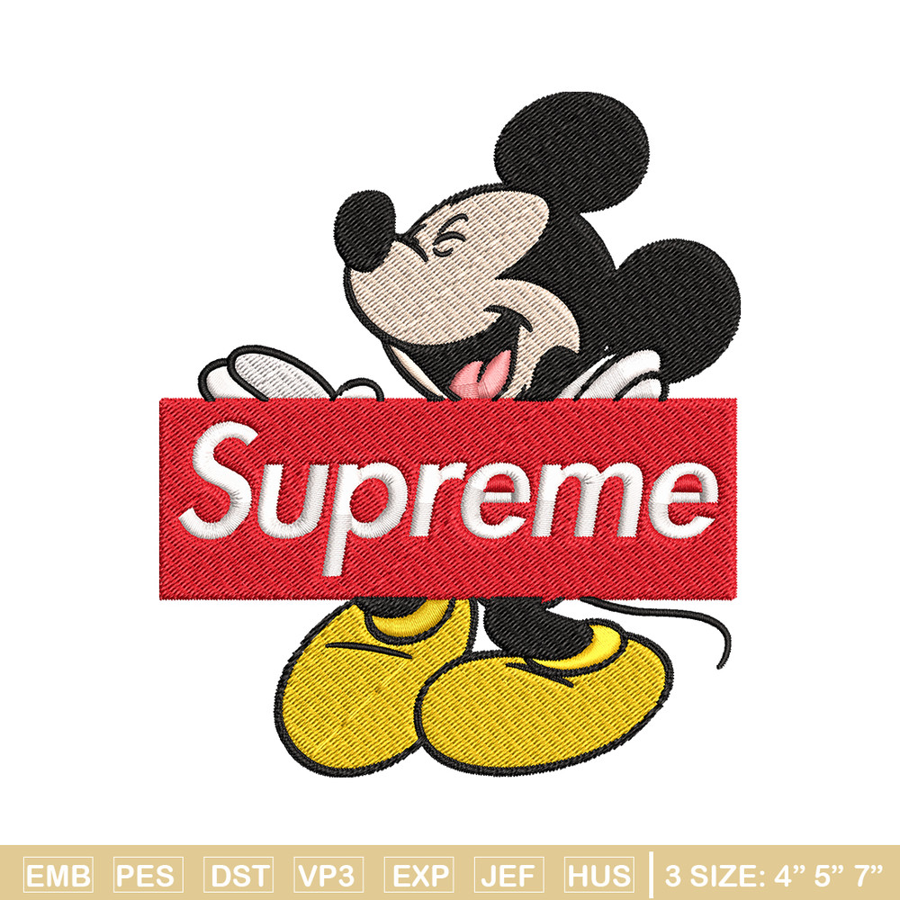 Mickey Mouse Supreme Embroidery design, Disney Embroidery, Disney design, Embroidery File, Digital download..jpg