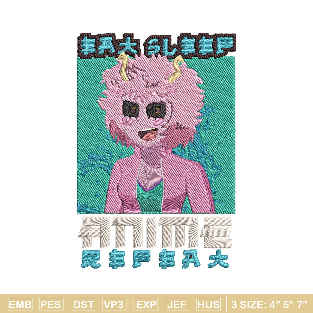 Mina Ashido Embroidery Design, Mha Embroidery, Embroidery File, Anime Embroidery,Anime shirt, Digital download.jpg