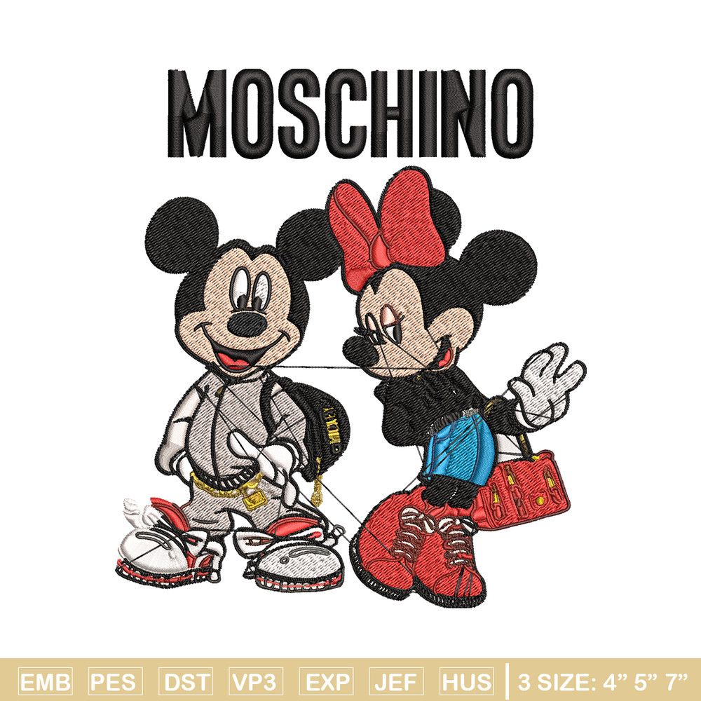 Moschino Mickey and Minnie mouse Embroidery design, Disney Embroidery, cartoon design, Embroidery File, Digital download.jpg
