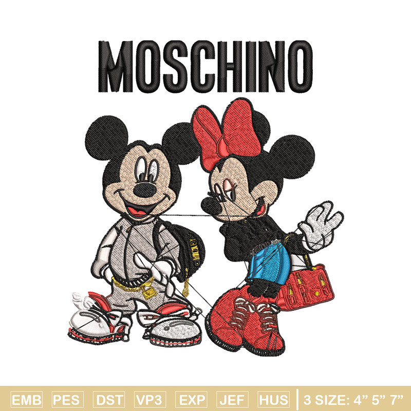 Moschino Mickey and Minnie mouse Embroidery design, Disney Embroidery, cartoon design, Embroidery File, Digital download.jpg