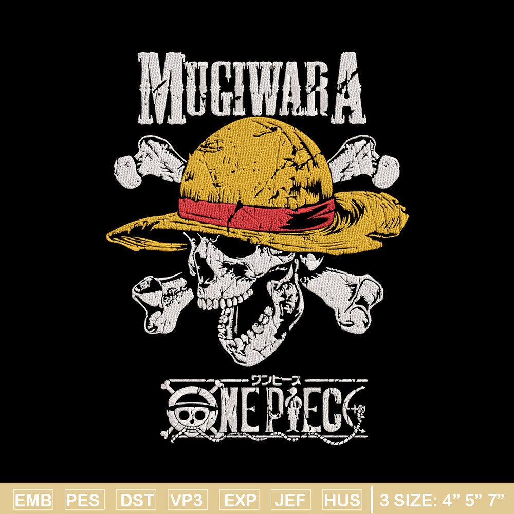 Mugiwara Embroidery Design,One piece Embroidery, Embroidery File, Anime Embroidery, Anime shirt, Digital download.jpg