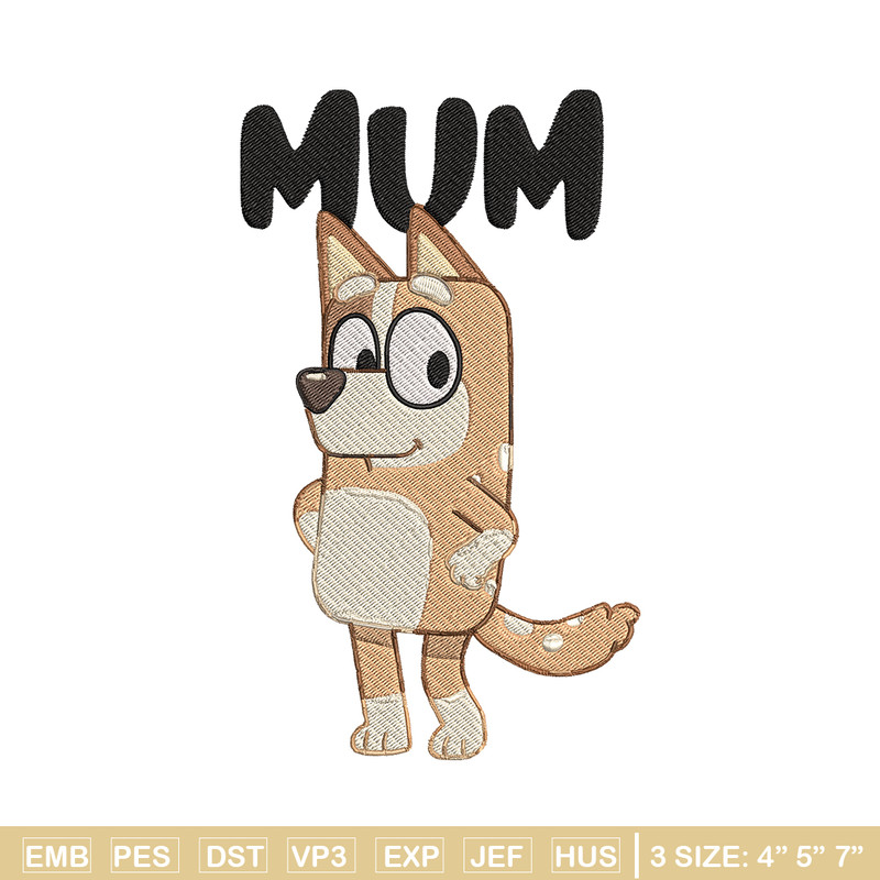 Mum bluey Embroidery, Bluey Cartoon Embroidery, cartoon Embroidery, Embroidery File, cartoon shirt, digital download..jpg