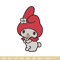 My Melody Embroidery Design, Hello kitty Embroidery, Embroidery File, Anime Embroidery, Anime shirt, Digital download.jpg