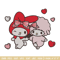 My Melody love Embroidery Design, Hello kitty Embroidery, Embroidery File, Anime Embroidery,Anime shirt,Digital download.jpg