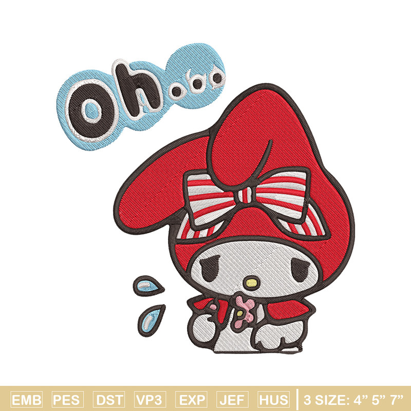 My Melody sad Embroidery Design, Hello kitty Embroidery, Embroidery File, Anime Embroidery, Digital download.jpg
