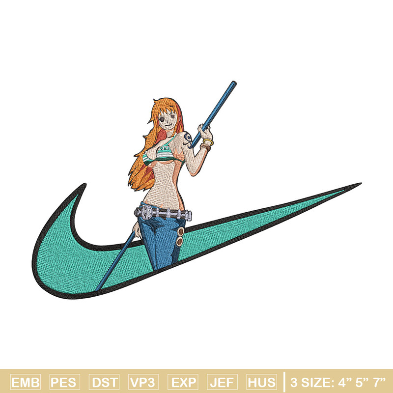 Nami x nike Embroidery Design, One piece Embroidery, Embroidery File, Nike Embroidery, Anime shirt, Digital download.jpg