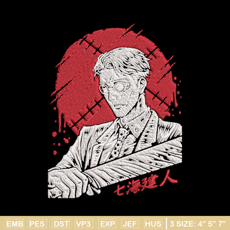 Nanami poster Embroidery Design, Jujutsu Embroidery, Embroidery File, Anime Embroidery, Anime shirt, Digital download.jpg