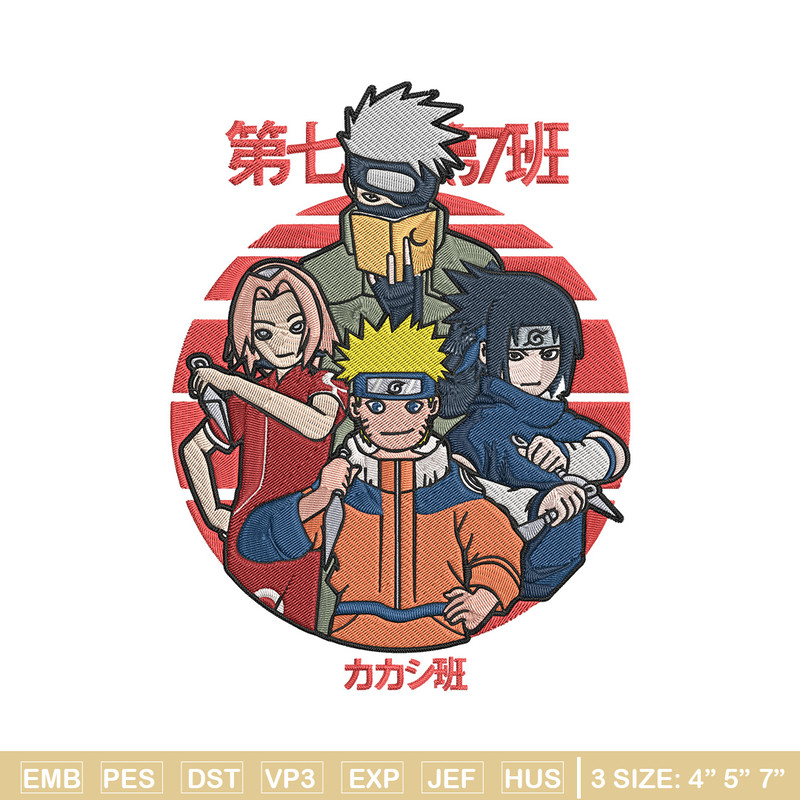 Naruto Team 7 Embroidery Design, Naruto Embroidery, Embroidery File, Anime Embroidery, Anime shirt, Digital download.jpg