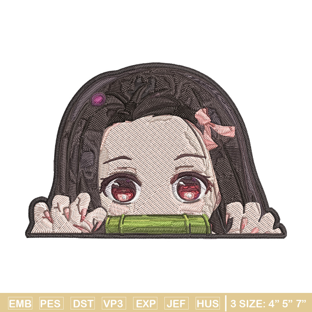 Nezuko chibi Embroidery Design, Demon slayer Embroidery, Embroidery File, Anime Embroidery, Digital download.jpg