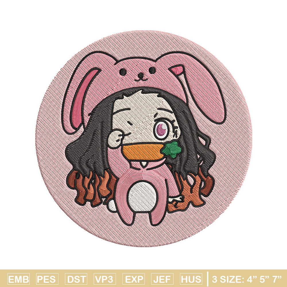 Nezuko cute Embroidery Design, Demon slayer Embroidery, Embroidery File, Anime Embroidery, Digital download..jpg