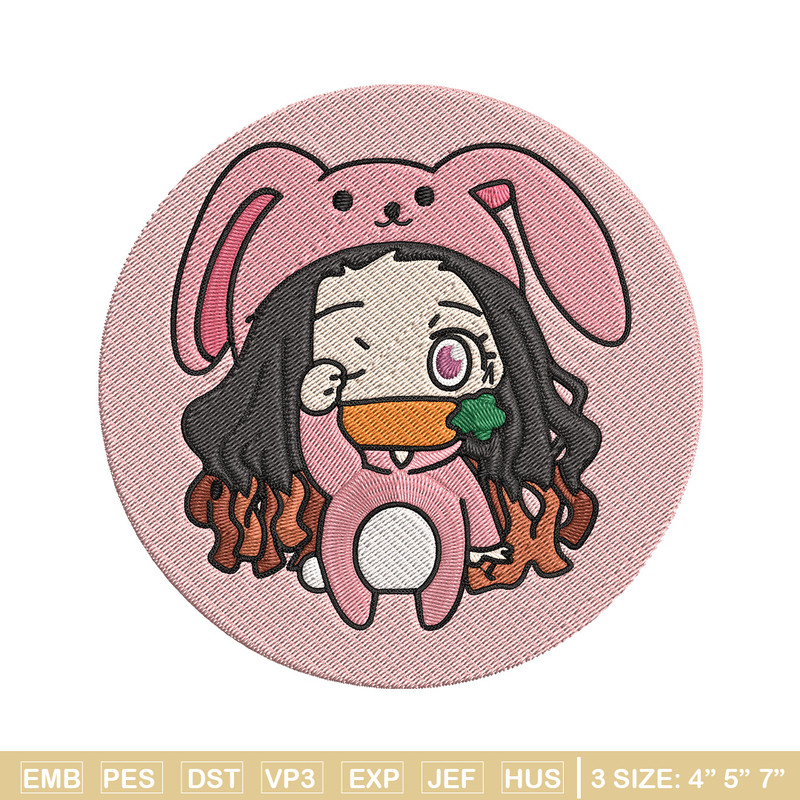 Nezuko cute Embroidery Design, Demon slayer Embroidery, Embroidery File, Anime Embroidery, Digital download..jpg