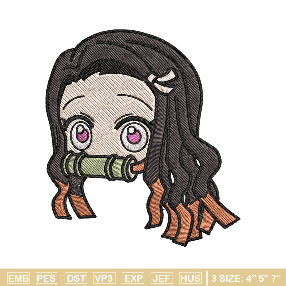 Nezuko sticker Embroidery Design, Demon slayer Embroidery, Embroidery File, Anime Embroidery, Digital download (2).jpg