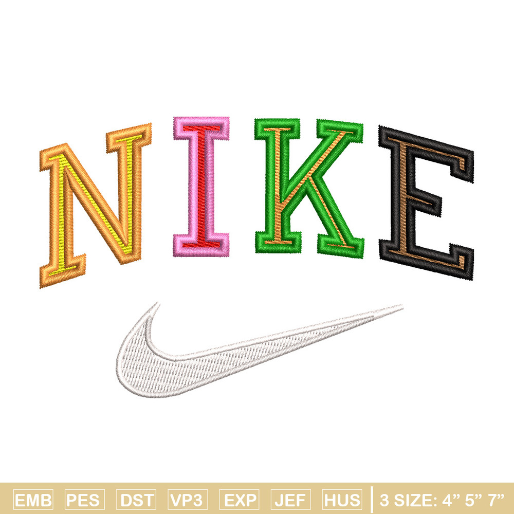 Nike color embroidery design, Nike embroidery, Nike design, Embroidery shirt, Embroidery file, Digital download.jpg