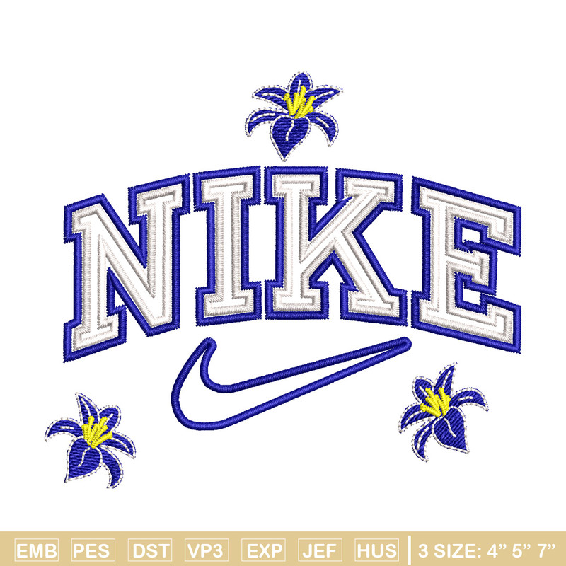 Nike flower embroidery design, Flower embroidery, Nike design, Embroidery shirt, Embroidery file, Digital download.jpg