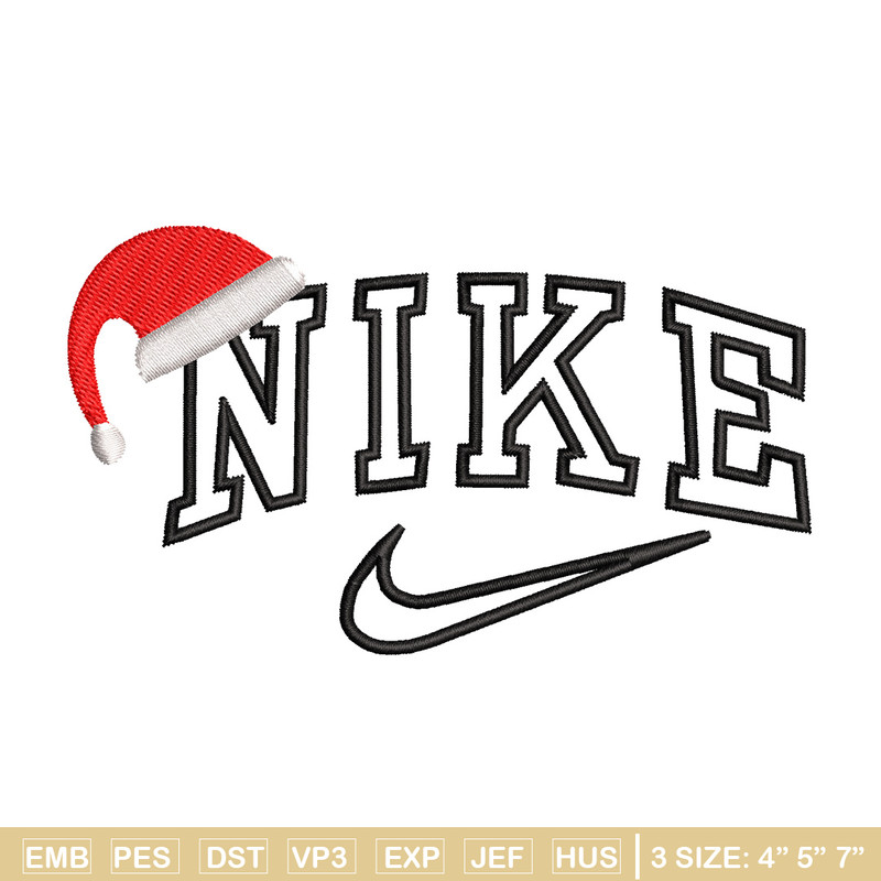 Nike hat embroidery design, Chrismas embroidery, Nike design, Embroidery shirt, Embroidery file, Digital download.jpg