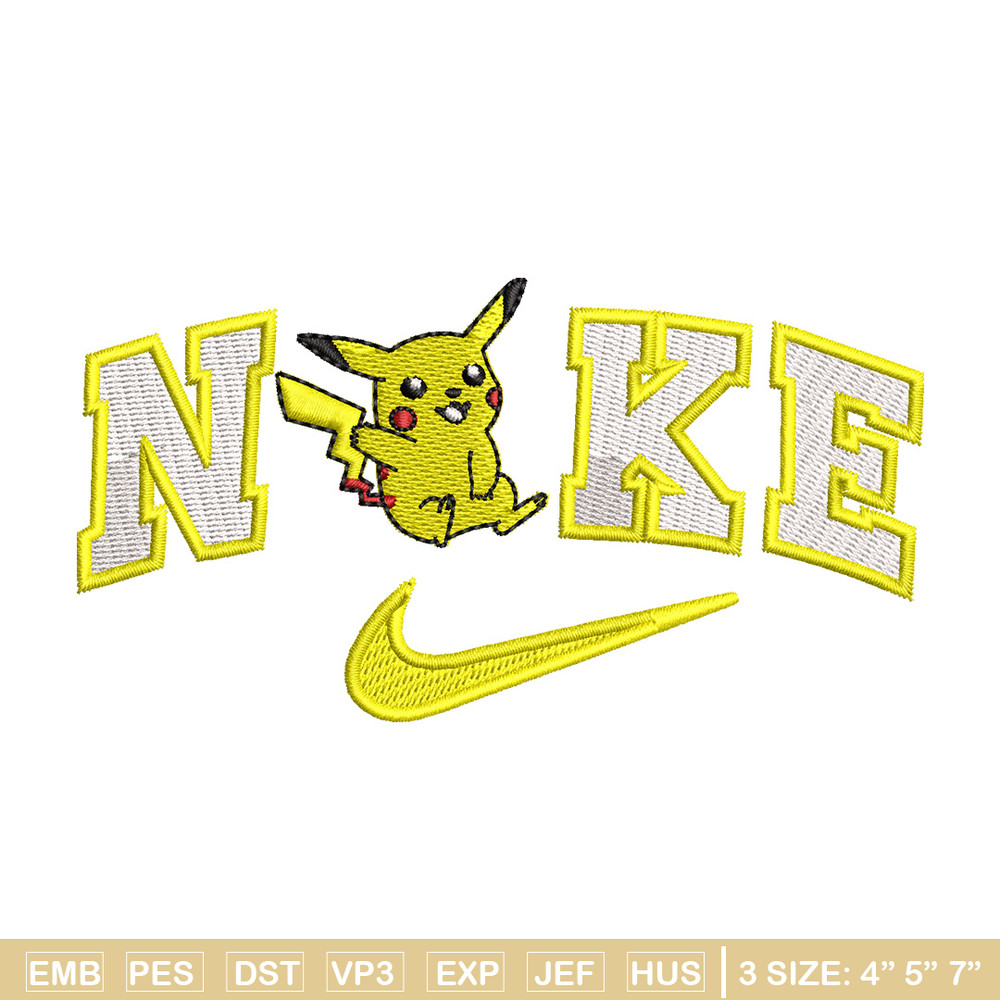 Nike pikachu embroidery design, Pokemon embroidery, Nike design, Embroidery shirt, Embroidery file, Digital download.jpg