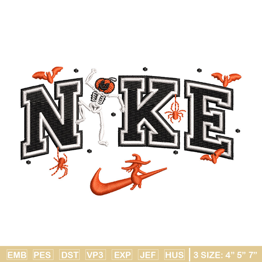 Nike pumpkin embroidery design, Halloween embroidery, Nike design, Embroidery file,Embroidery shirt, Digital download.jpg
