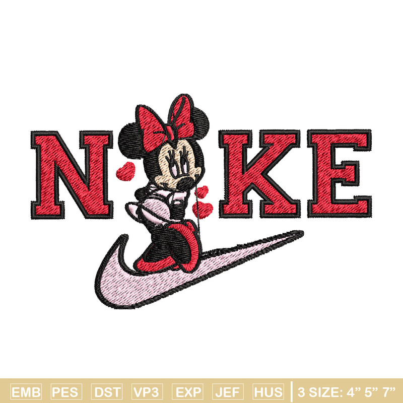 Nike red minnie Embroidery Design, Brand Embroidery, Nike Embroidery, Embroidery File, Logo shirt, Digital download.jpg
