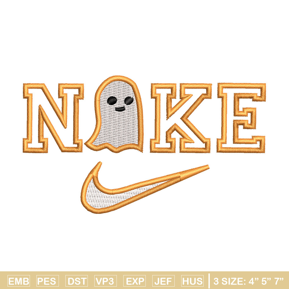 Nike x ghost horror embroidery design, Ghost embroidery, Nike design, Embroidery shirt, Embroidery file,Digital download.jpg
