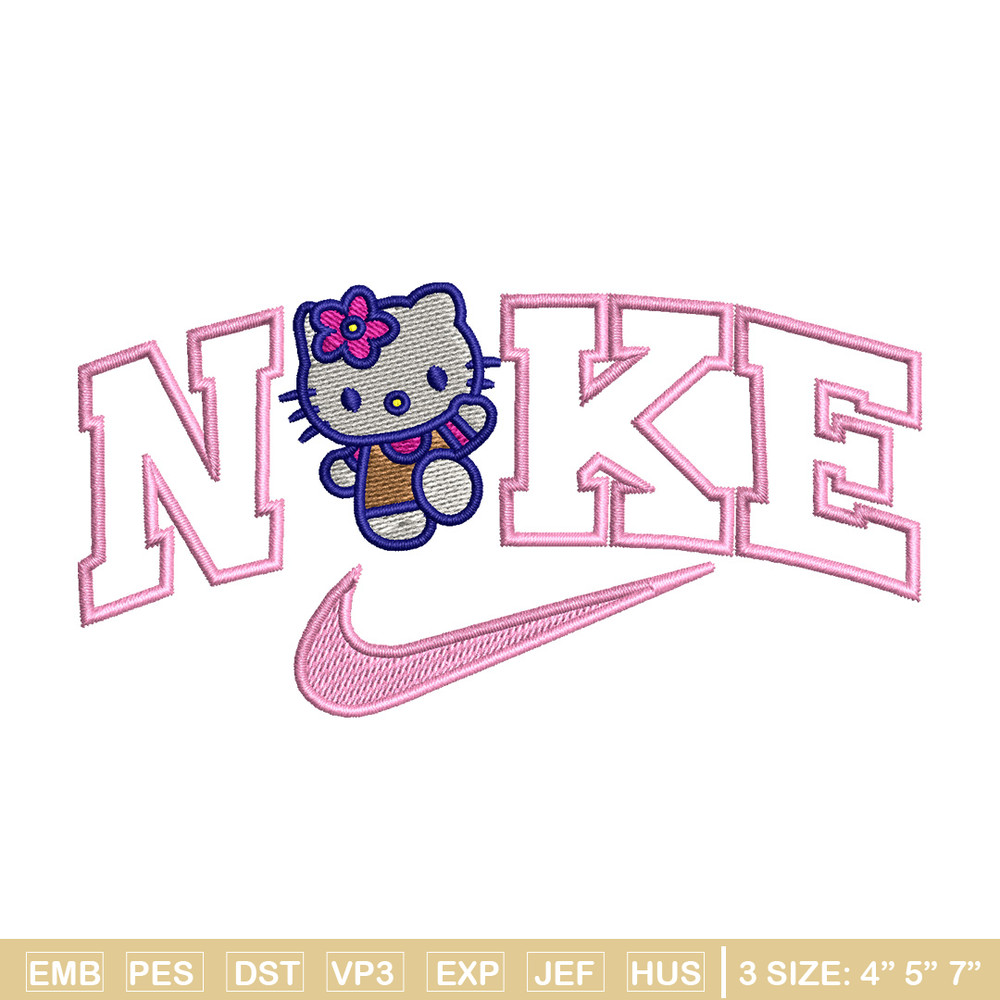 Nike x kitty embroidery design, Hello kitty embroidery, Nike design, Embroidery shirt, Embroidery file, Digital download.jpg