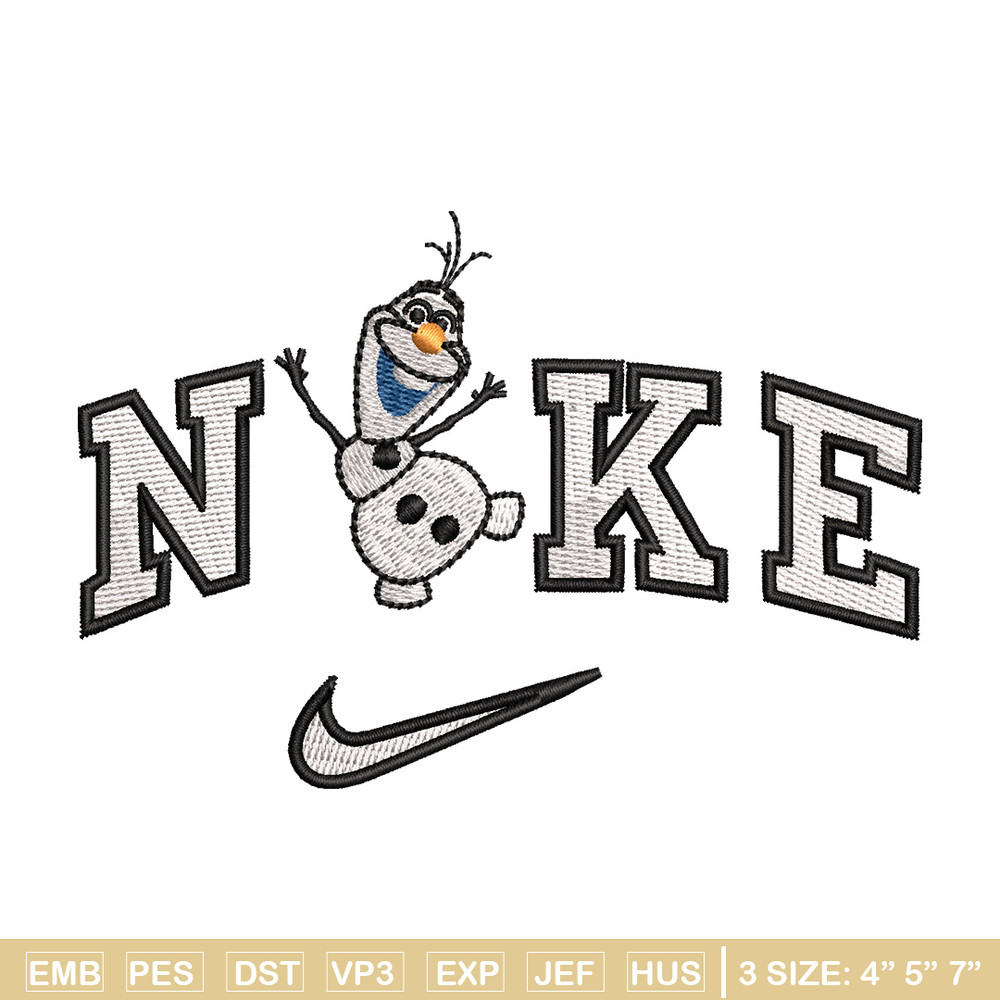Nike x olaf embroidery design, Disney embroidery, Nike design, Embroidery shirt, Embroidery file, Digital download.jpg