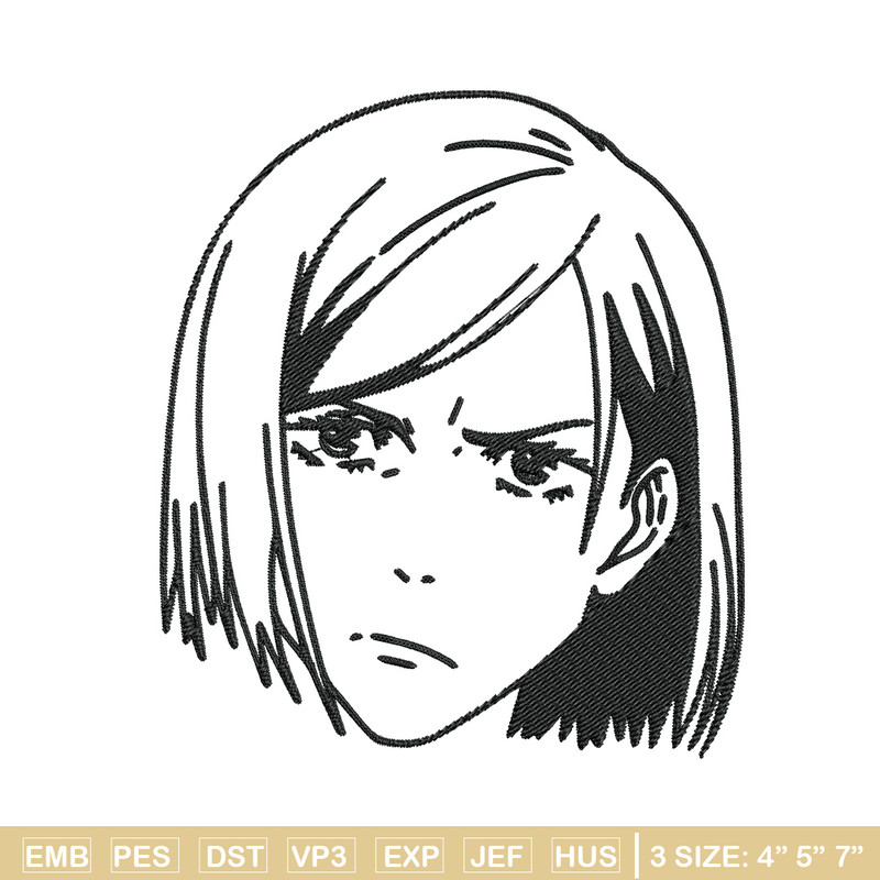 Nobara face Embroidery Design, Jujutsu Embroidery, Embroidery File, Anime Embroidery, Anime shirt, Digital download.jpg